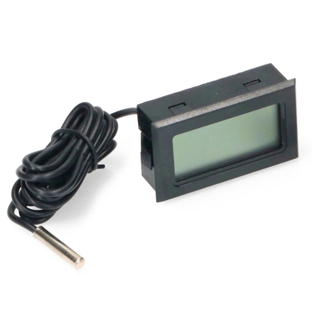 Termometro digitale - 50c°+ 70 C° da incasso misure cava 46x26 mm Nero