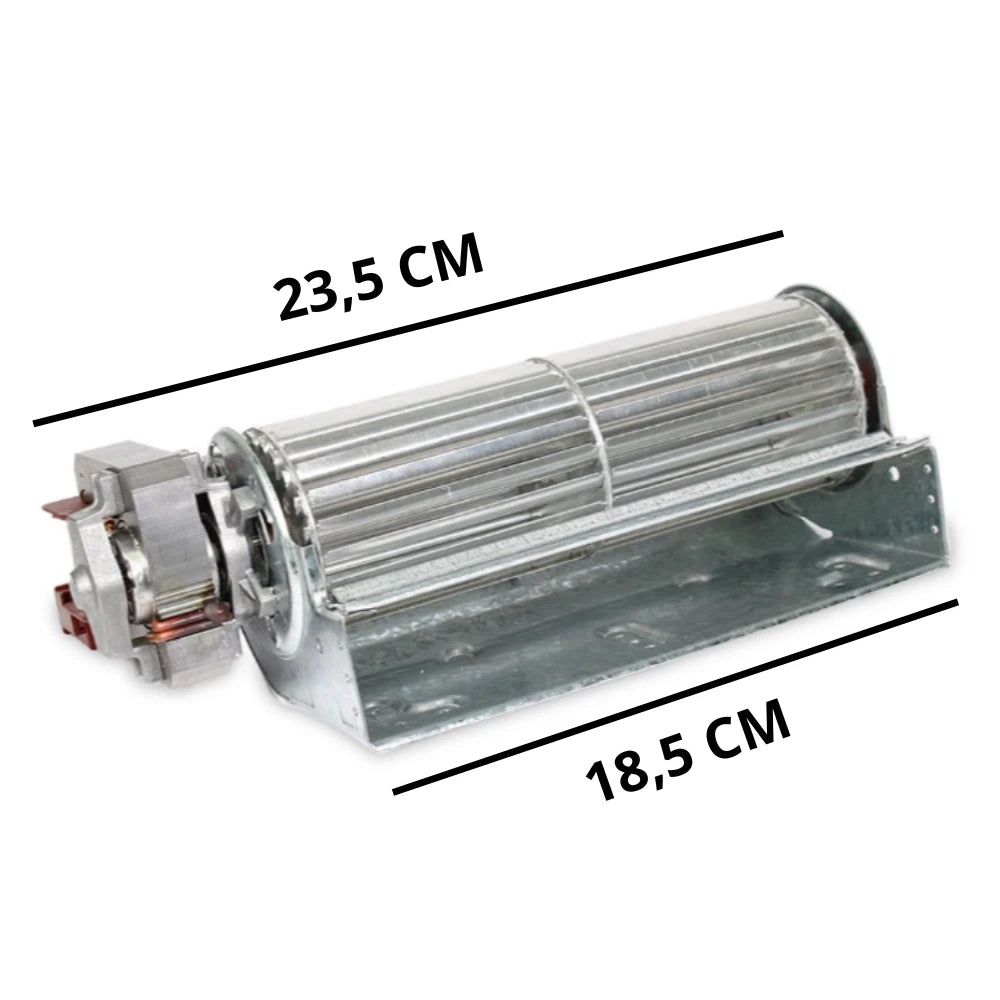 Ventola tangenziale per forno e frigorifero con motore sinistro - 18,5 x 4 cm