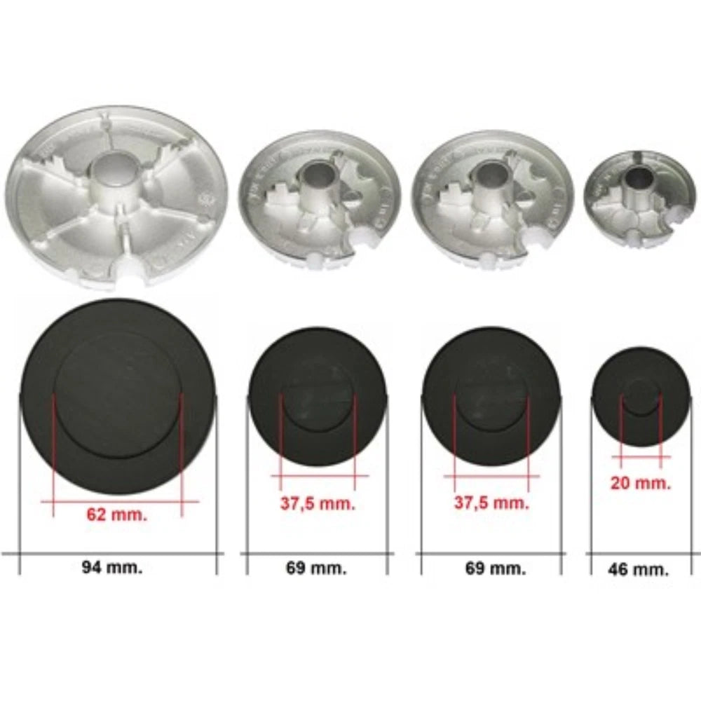 Kit bruciatori e spartifiamma 4 fuochi piano cottura cucina gas De'Longhi