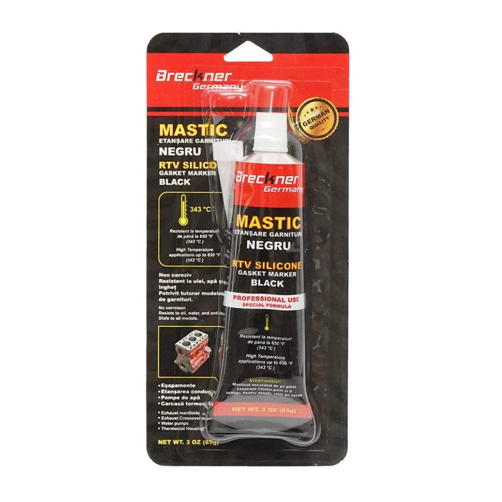 Tubo di silicone pasta nera da 85 gr. per fissaggi ad alte temperature