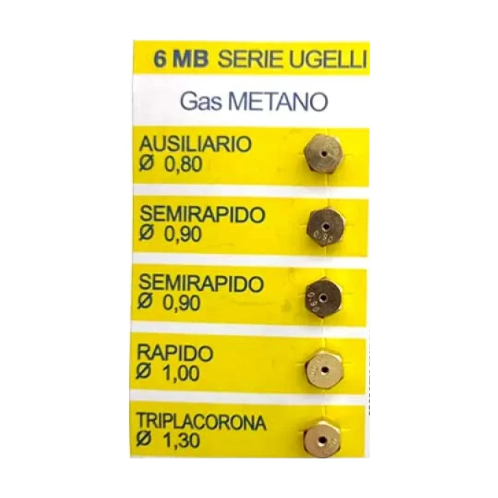 Kit 5 ugelli 6 MB Gas metano per cucina piano cottura 5 fuochi universale
