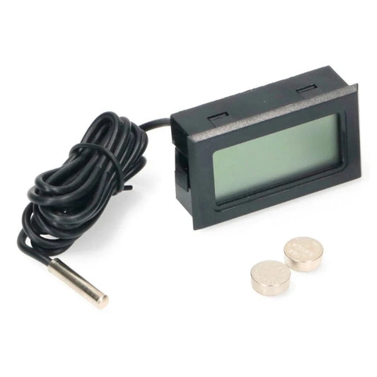 Termometro digitale - 50c°+ 70 C° da incasso misure cava 46x26 mm Nero