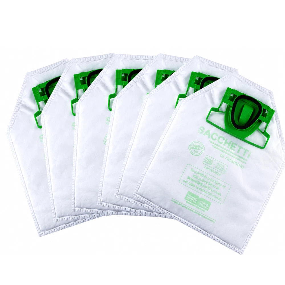 Confezione di 6 sacchetti in microfibra per Vorwerk Folletto VK200 VK200s