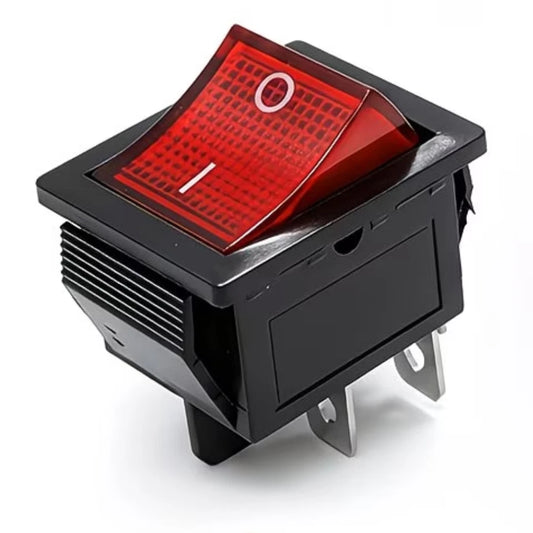 Interruttore luminoso rosso da incasso bipolare 4 faston 22 x 30 mm