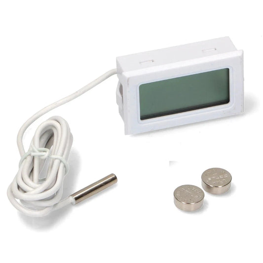 Termometro digitale -50c° +70 C° da incasso misure cava 46x26 mm Bianco